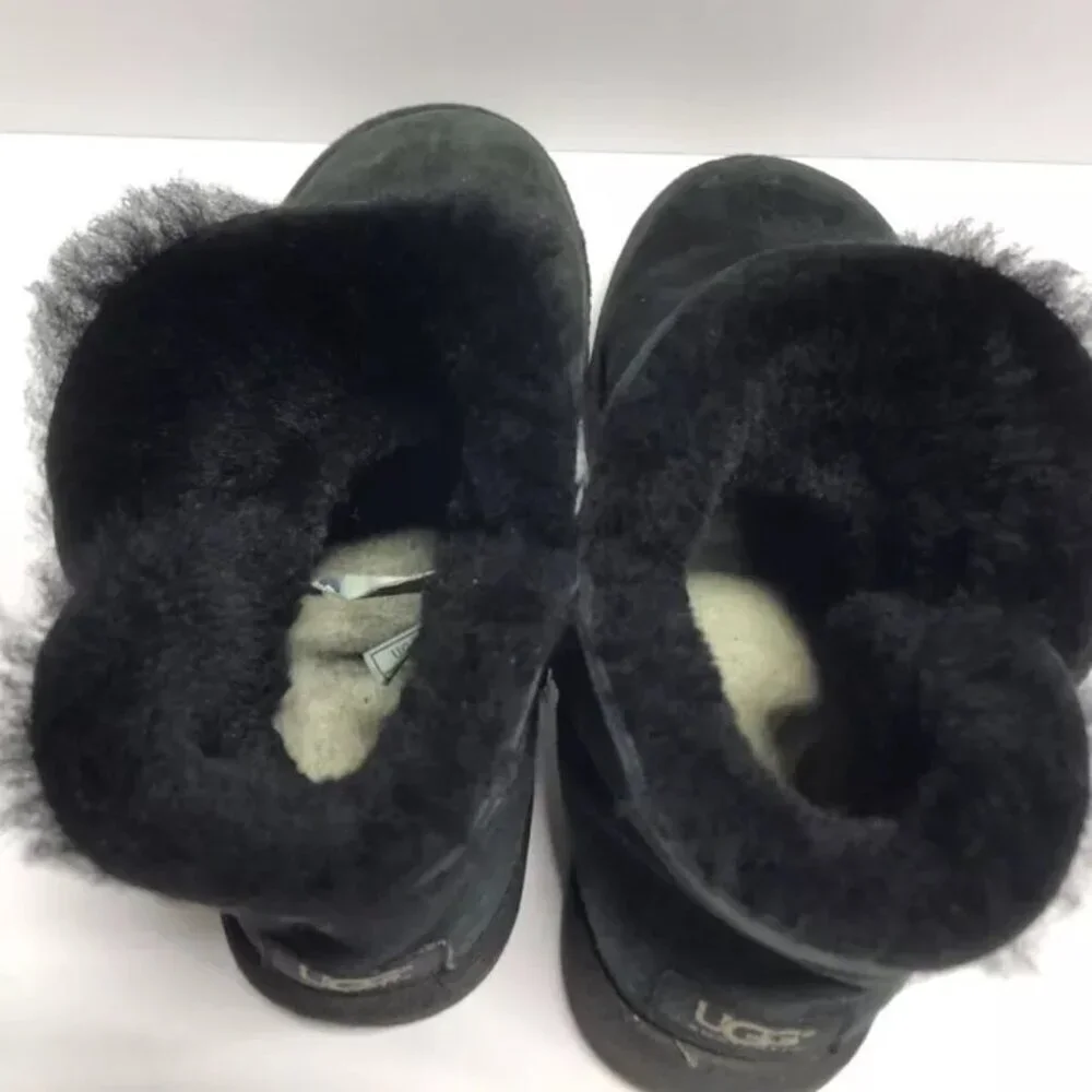 UGG Women’s Bailey Button Black Mini Boots, Size 5M